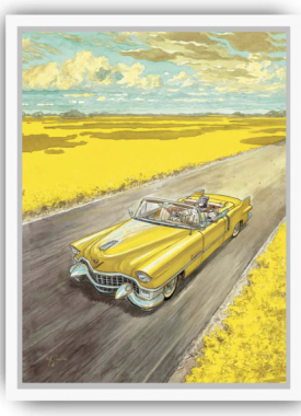 Blacksad gele auto kader wit